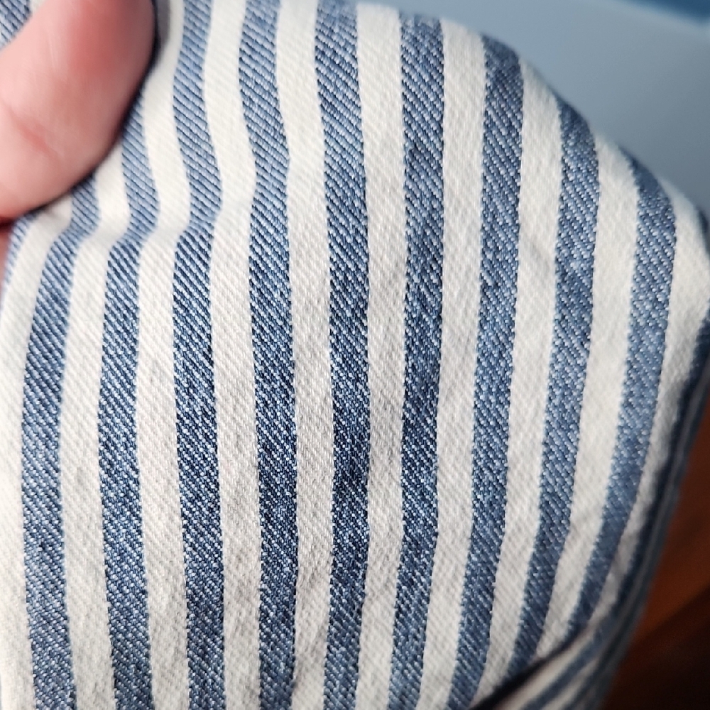 Zara Navy and White Striped Women's Jeans Size 8 - Picture 8 of 10